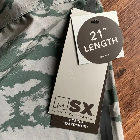 MSX Strahan Green Camo Board Shorts Swim Trunks - Picture 5 of 10